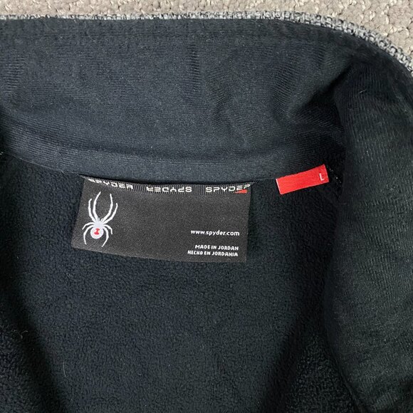 Spyder Outbound Sweater Jacket Men's Large Gray black 1/4 Zip 1/2 Zip Sweatshirt - Picture 5 of 10